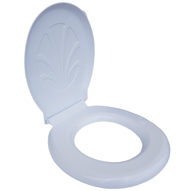Rama de WC, universala, din plastic, alba, cu accesorii de prindere, 39.5 x 48 CM